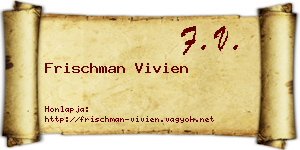 Frischman Vivien névjegykártya